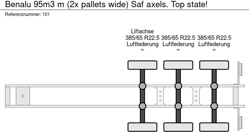 Полуприцеп с подвижным полом Benalu 95m3 m (2x pallets wide) Saf axels. Top state!: фото 15