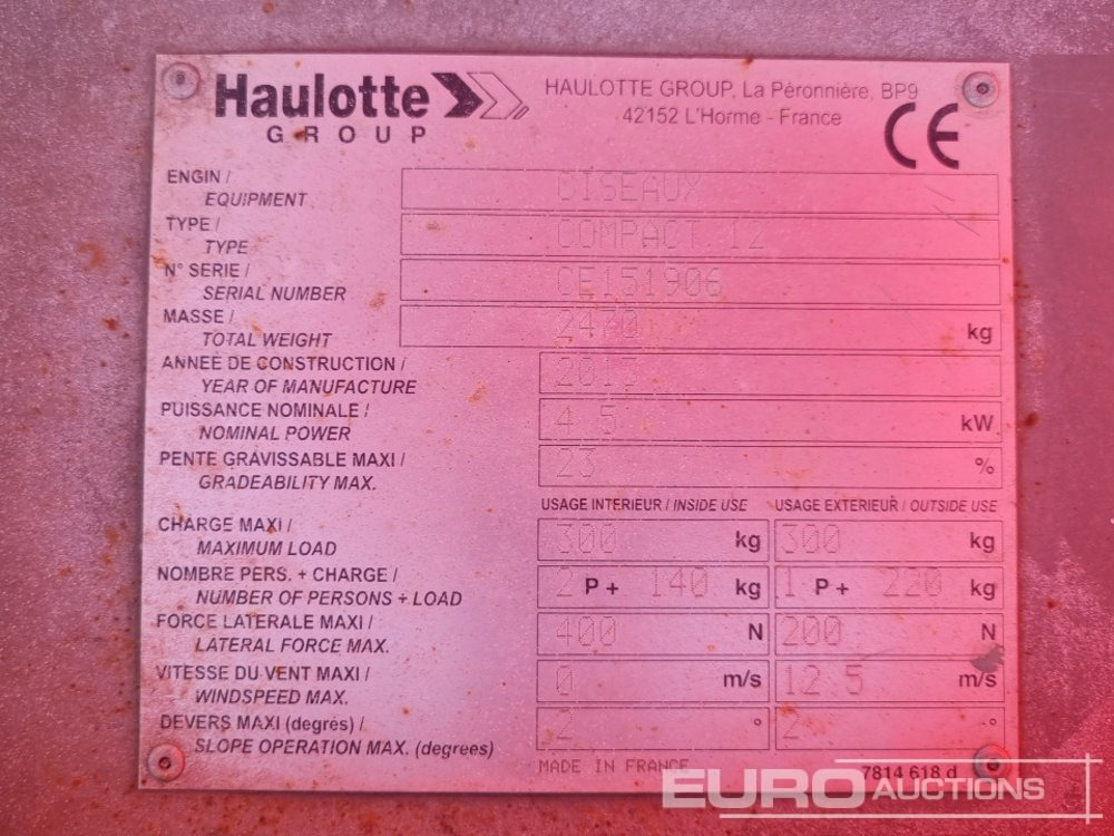 Подъёмник 2013 Haulotte Compact 12: фото 20